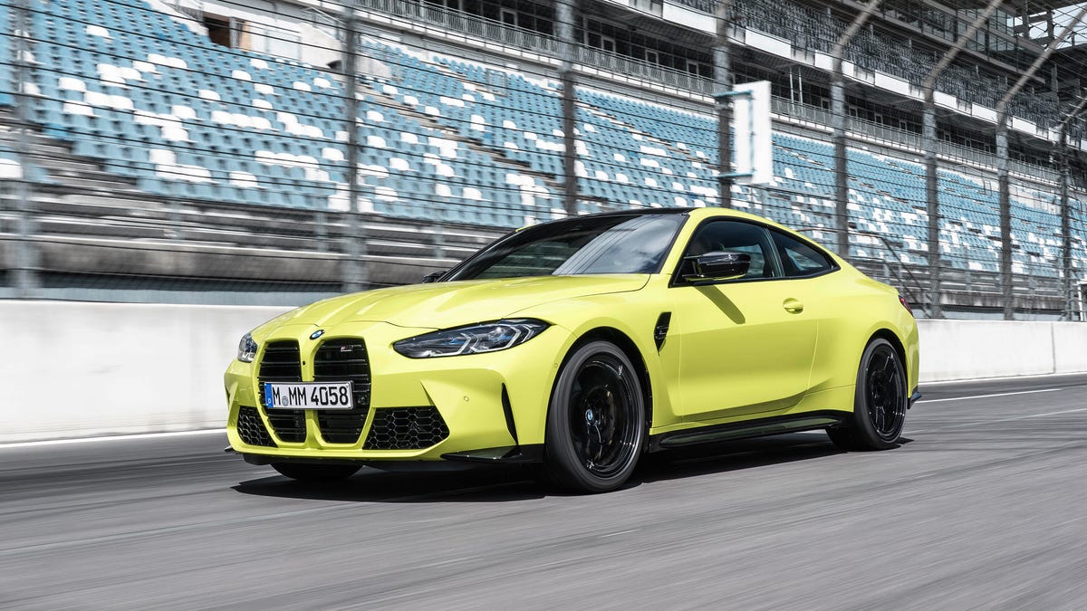 The 2021 BMW M4 coupe has that big grille and the craziest seats I've ever  seen - CNET