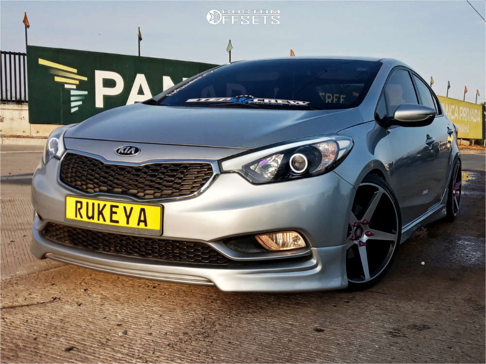 2015 Kia Forte with 18x8.5 35 Touchdown SC1 and 215/40R18 Triangle Tr968  and Lowering Springs | Custom Offsets
