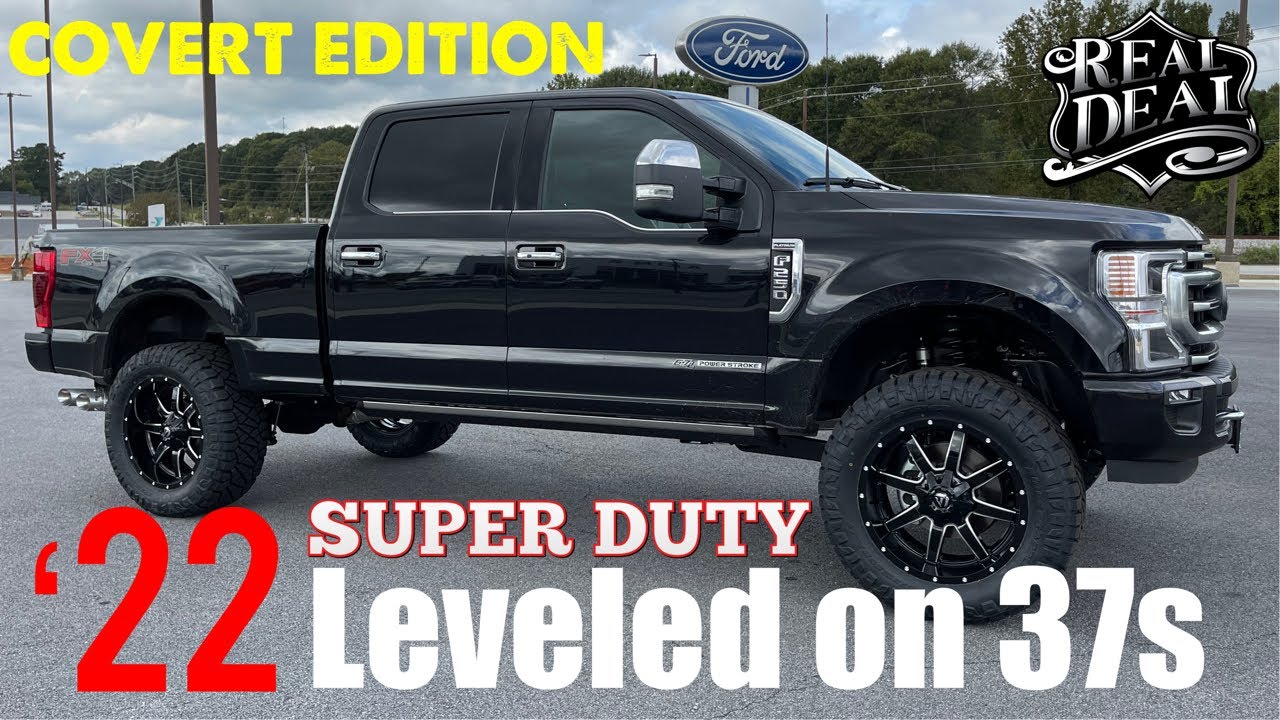 2022 Ford F250 Platinum SUPER DUTY Covert Edition LEVELED on 37s & 22s for  Chad - YouTube