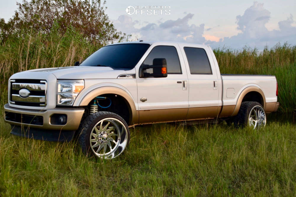 2014 Ford F-250 Super Duty with 24x14 -73 American Force Spirit Ss and  305/35R24 Nitto Terra Grappler and Suspension Lift 3" | Custom Offsets