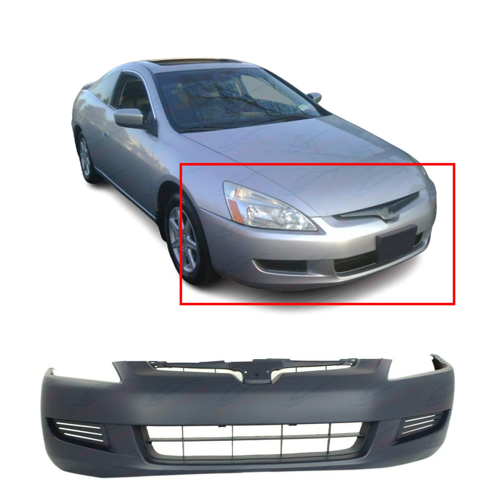 Amazon.com: Front Plastic Bumper Cover Fascia for 2003-2005 Honda Accord EX  LX SE Coupe 03-05. New, Primed and Ready for Paint. HO1000211 04711SDNA90ZZ  2004 : Automotive