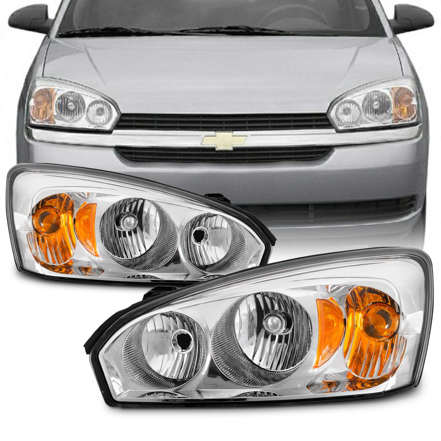 Amazon.com: AKKON - Fits 2004-2007 Chevy Malibu 2008 Malibu Classic Model  [OE Style] Headlight Driver+Passenger Pair Headlamp : Automotive