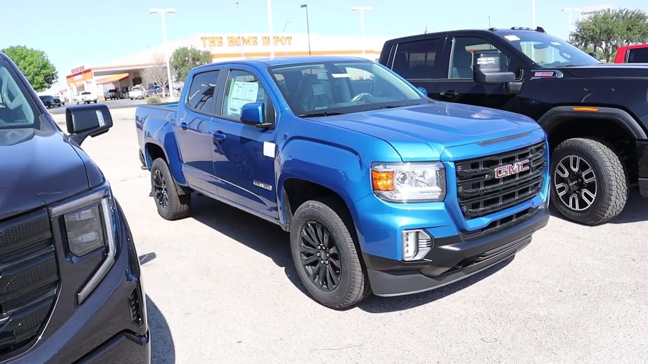 THE NEW LOOK OF THE 2022 GMC CANYON ELEVATION TRUCK Dynamic Blue Metallic -  YouTube