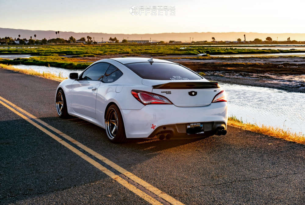 2011 Hyundai Genesis Coupe with 18x9.5 22 Aodhan Ds05 and 225/40R18 Radar  Dimax R8 and Coilovers | Custom Offsets