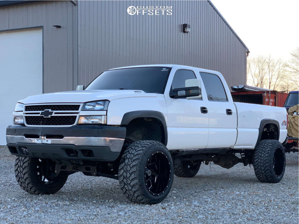 2007 Chevrolet Silverado 3500 HD with 22x14 -76 Scorpion Sc24 and 325/50R22  AMP Mud Terrain Attack Mt A and Suspension Lift 6" | Custom Offsets