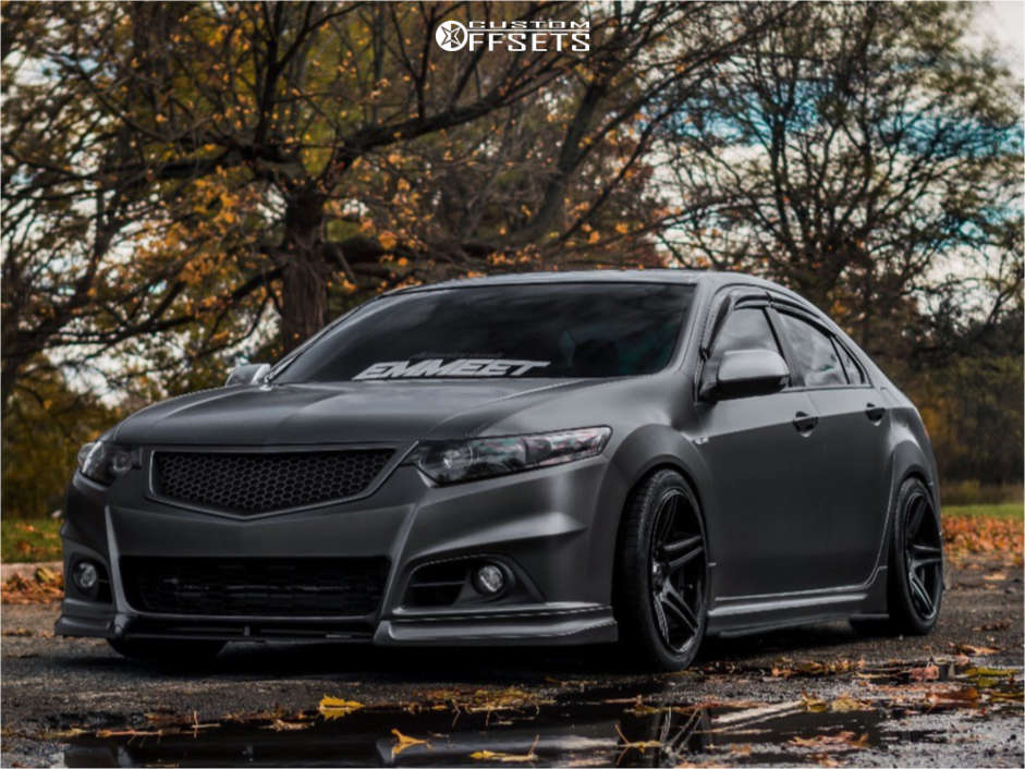 2010 Acura TSX with 18x9 35 Cosmis Racing S5r and 285/35R18 Centennial  Terra Trooper At and Coilovers | Custom Offsets
