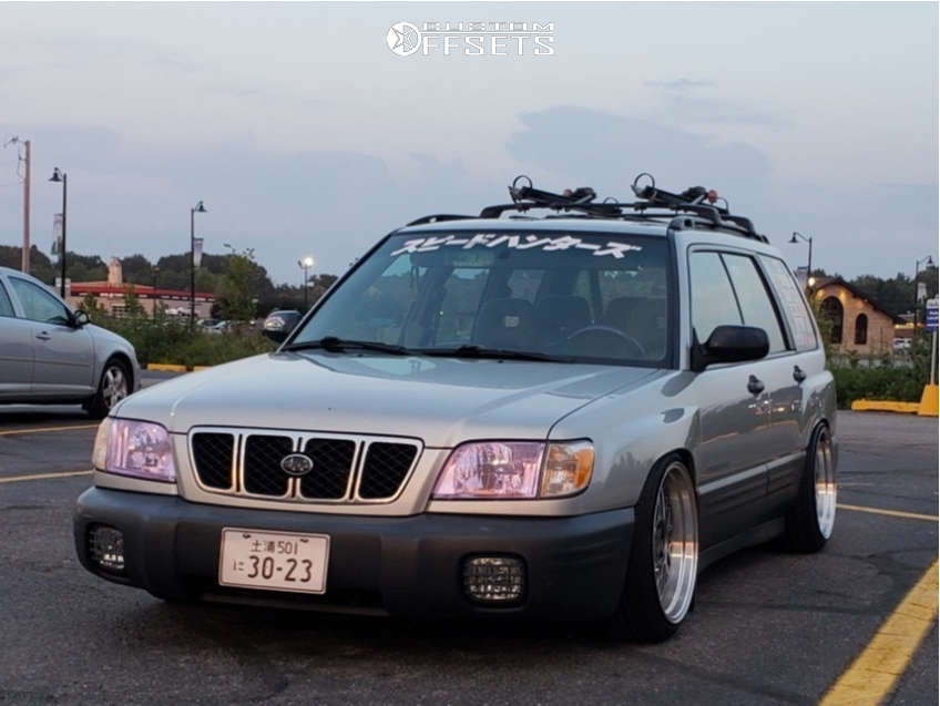 2001 Subaru Forester with 18x10 35 Alzor 881 and 225/40R18 Nankang NS-25  and Coilovers | Custom Offsets