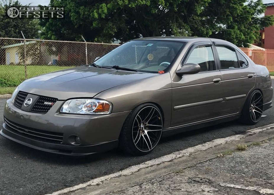 2005 Nissan Sentra with 17x9 20 STR 511 and 205/40R17 Continental All  Season and Coilovers | Custom Offsets