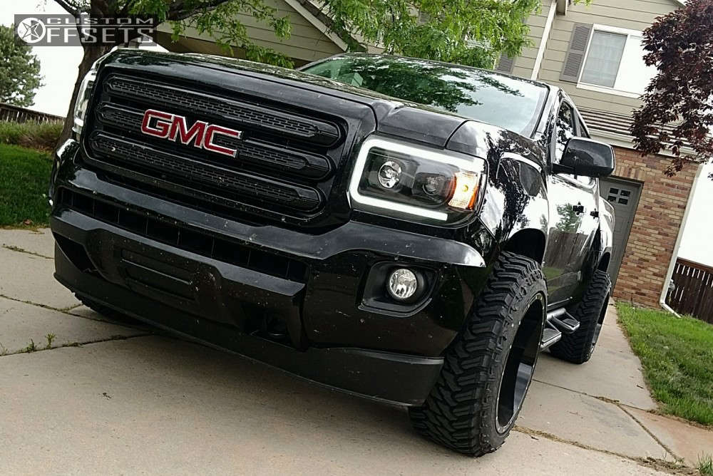 2018 GMC Canyon with 20x12 -44 Moto Metal Mo970 and 285/50R20 Atturo Trail  Blade Mt and Stock | Custom Offsets