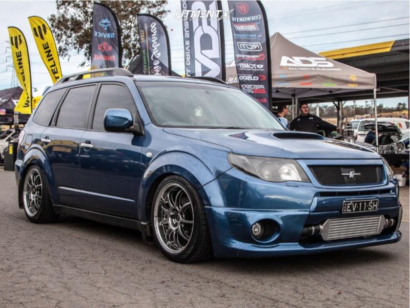 2010 Subaru Forester XT Premium with 18x8.5 Work D9r and Hankook 235x45 on  Coilovers | 496095 | Fitment Industries